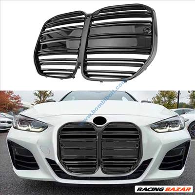 BMW G22 G23 (4-es széria) fényes fekete hűtőrács / vese 2021-2024