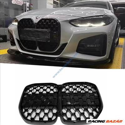BMW G22 G23 (4-es széria) ACC fényes fekete hűtőrács / vese 2021-2024