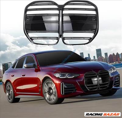 BMW G26 (4-es széria) fényes fekete hűtőrács / vese 2021-2024