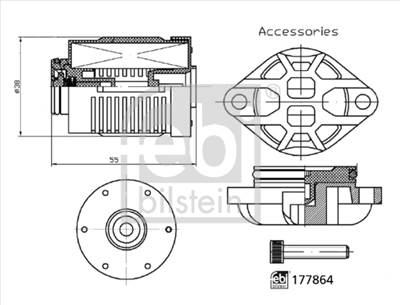 FEBI BILSTEIN 177864 - hidraulika szűrő, lamellás kuplung - összkerékhajtás FORD LAND ROVER VOLVO