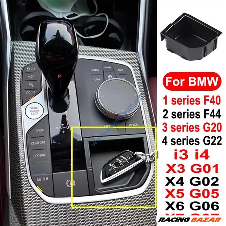 BMW középkonzol tároló rekesz, F40 F44 G20 G21 G22 G23 G24 G26 G01 G02 G07 G80 G82 I3 I4 1. kép