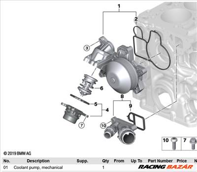 BMW Vizpumpa Vízpumpa N47D20 N470D20A N47D20C N47D 7807311