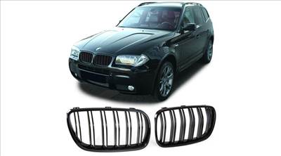 BMW E83 X3 2006-2010 lakkozott fekete M4 stílusú vese