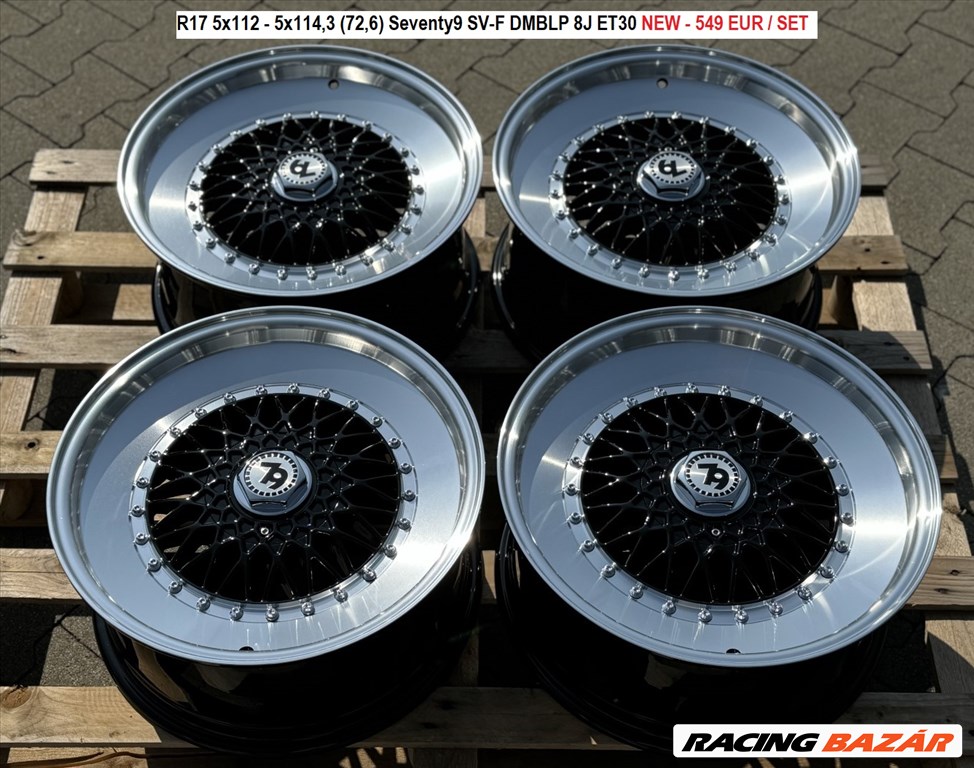 R17 5x112 /  5x114,3 (72,6) Seventy9 SV-F DMBLP 8J ET30 NEW - 549 EUR / Szett 1. kép