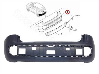 Hátsó lökhárító Panda 12- FIAT PANDA III (12-) - FIAT eredeti 735555152