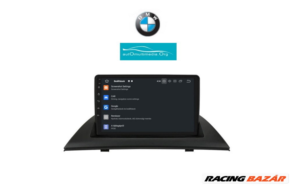 BMW X3 E83 Android CarPlay Multimédia GPS Rádió Tolatókamerával 2. kép