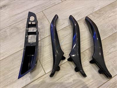 BMW F10 / F11 bőrözött 7 részes ajtóbehuzó, behúzó fogantyú, kapaszkodó készlet Karbon