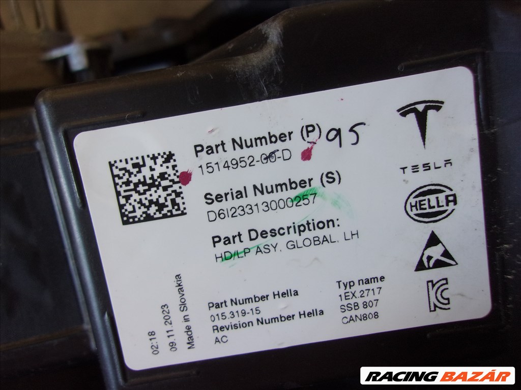 TESLA MODEL 3 MODEL Y bal első LED fényszóró 1514952-00-D 6. kép
