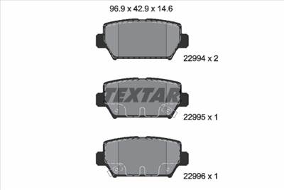 TEXTAR 2299401 - fékbetétkészlet, tárcsafék MITSUBISHI MITSUBISHI (GAC)