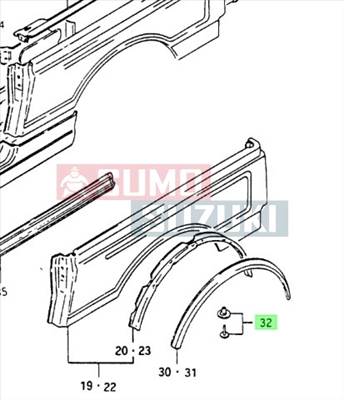 Suzuki Samurai patent a sárvédő szélesítőhöz 09409-07312