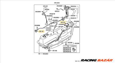 MR526922 Mitsubishi L400 Space Gear Üzemanyagtartály Levegőztető Szellőztető Biztonsági Szelep 1994-2006