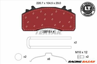 TEXTAR 2931501 - fékbetétkészlet, tárcsafék MERCEDES-BENZ