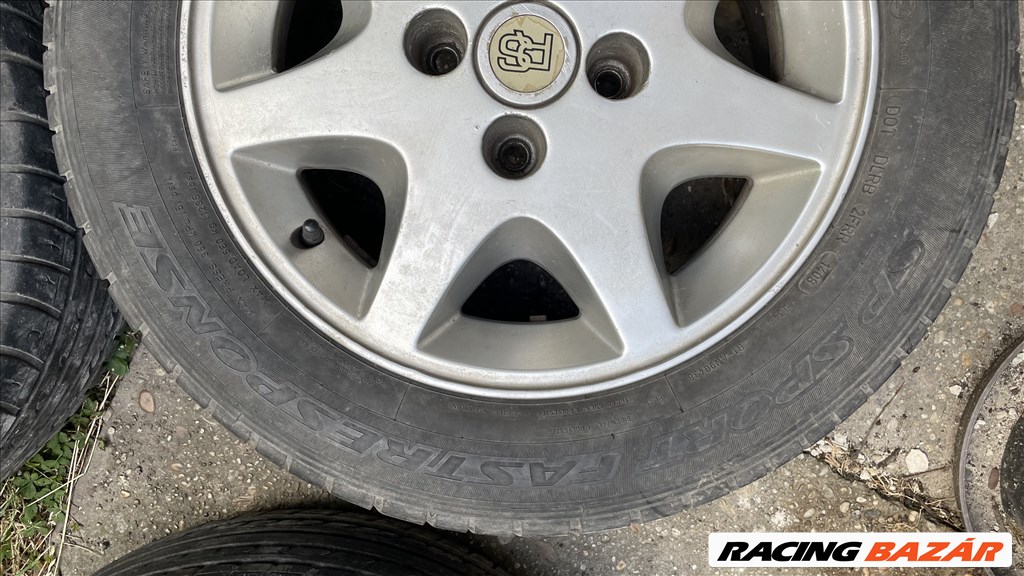  4x108 lyukosztású 15" használt alufelni, rajta 195/60 használt Dunlop nyári gumi 3. kép