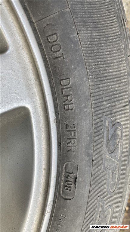  4x108 lyukosztású 15" használt alufelni, rajta 195/60 használt Dunlop nyári gumi 4. kép
