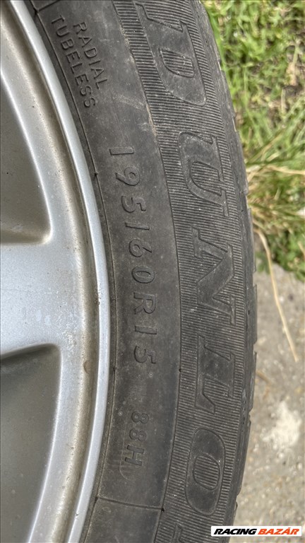  4x108 lyukosztású 15" használt alufelni, rajta 195/60 használt Dunlop nyári gumi 5. kép