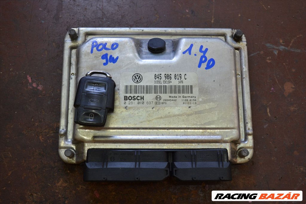 Volkswagen Polo IV 9N 1.4 PD TDi motorvezérlő! 045906019 C, 0281010697, EDC15P 045906019c 1. kép