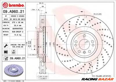 BREMBO 09.A960.21 - féktárcsa MERCEDES-BENZ