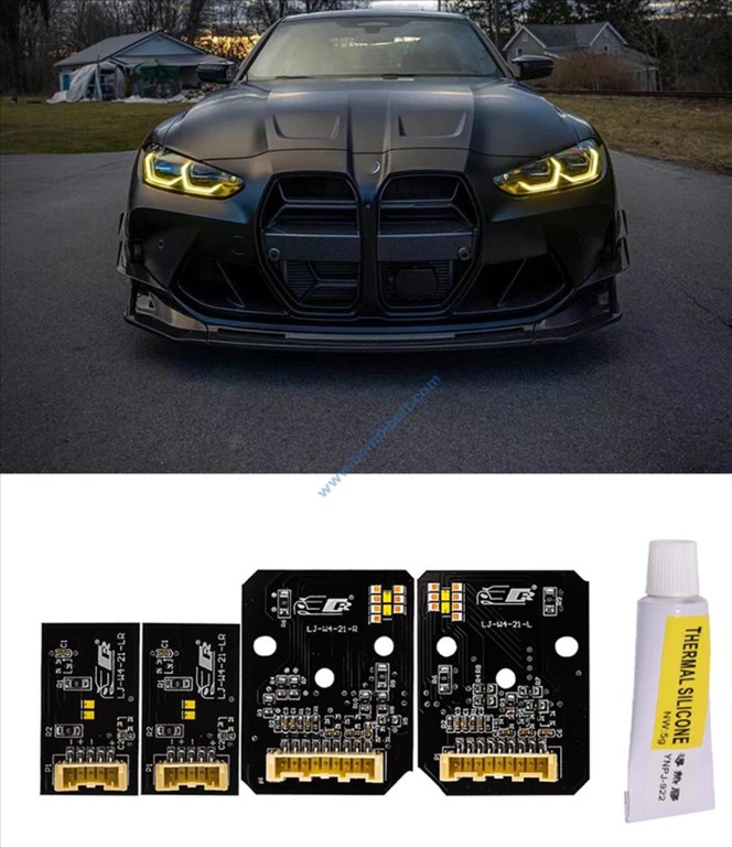 BMW M3, M4 CSL DRL borostyánsárga led, G22 G23 G26, G80 G81 G82 1. kép