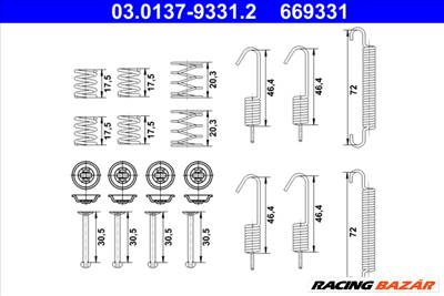 ATE 03.0137-9331.2 - tartozékkészlet, rögzítőfék pofa HYUNDAI KIA