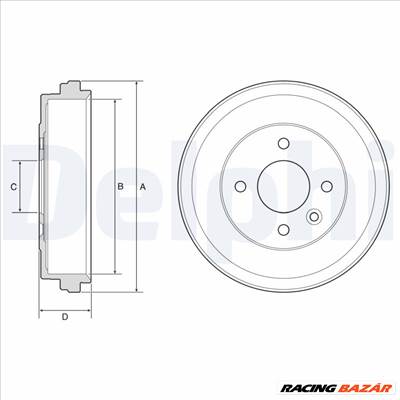 DELPHI BF637 - fékdob NISSAN