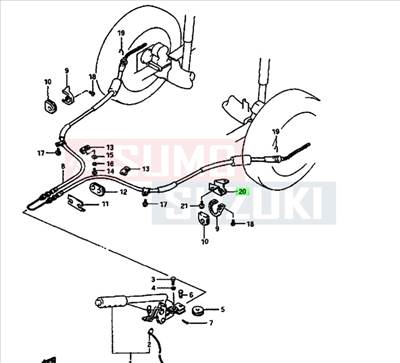 Maruti 800 kézifék bowden tartó konzol bal 54511-84000