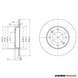 DELPHI BG3653 - féktárcsa CITROËN PEUGEOT