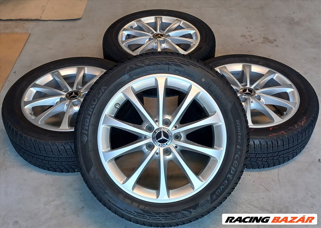  Mercedes A-B-CLA W177 5x112 6,5x17 205/55 R17 téli gumikkal 4db  2. kép