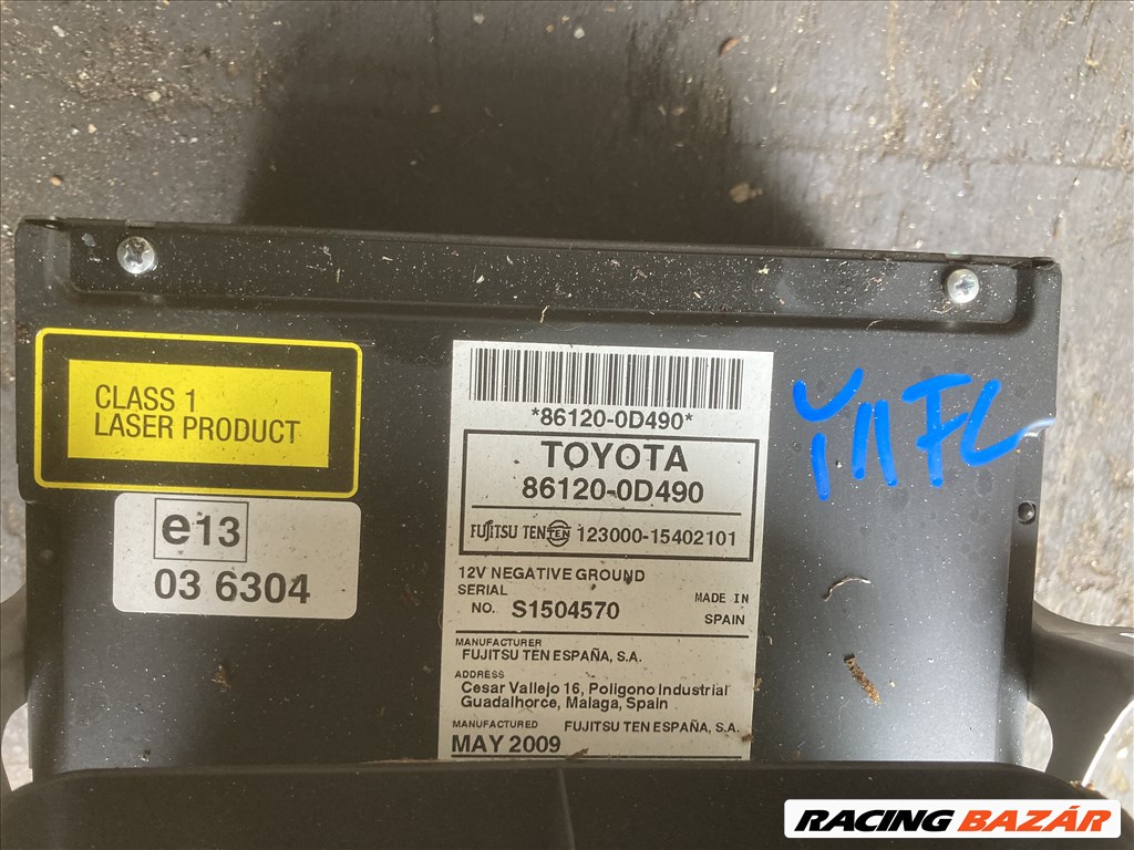 Toyota Yaris (XP90) Yaris 2 facelift cd rádió fejegység  861200d490 2. kép
