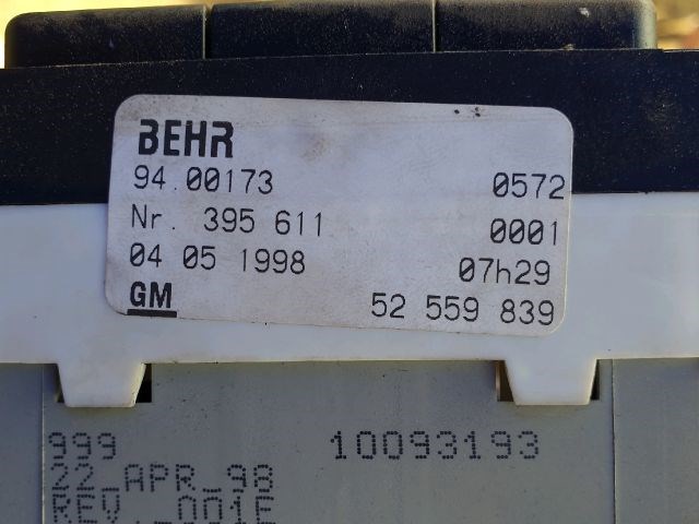 OPEL ASTRA G Ferdehátú (F48_, F08_) Fűtéskapcsoló 3. kép