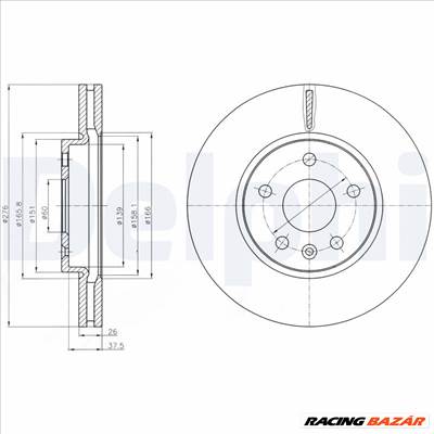 DELPHI BG4191-C - féktárcsa BUICK (SGM) CHEVROLET CHEVROLET (SGM) HONDA (DONGFENG) OPEL VAUXHALL