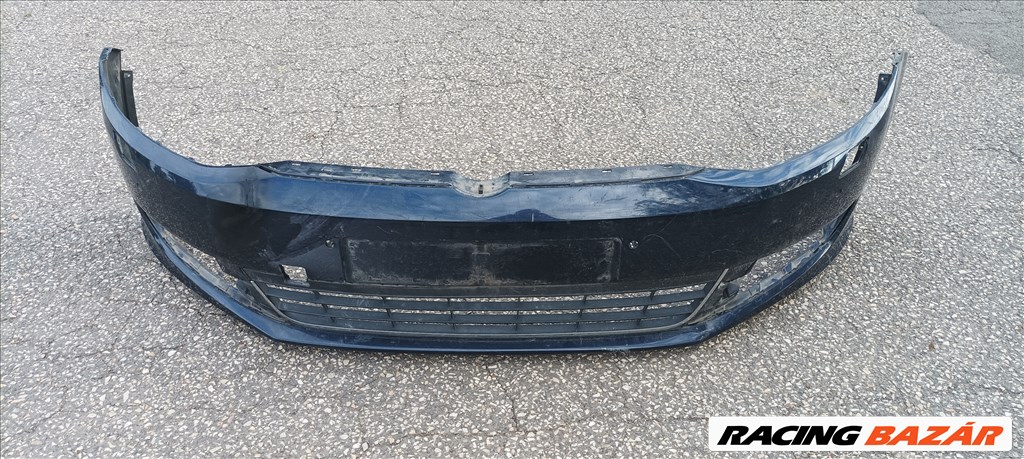 Volkswagen Sharan II radaros, mosós első lökhárító, alsó ráccsal sötétkék színben 7n0807221a 2. kép