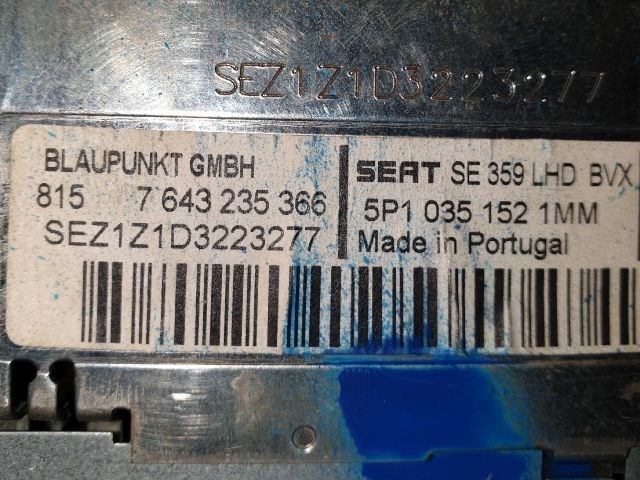 SEAT ALTEA (5P1) Rádió / CD 4. kép