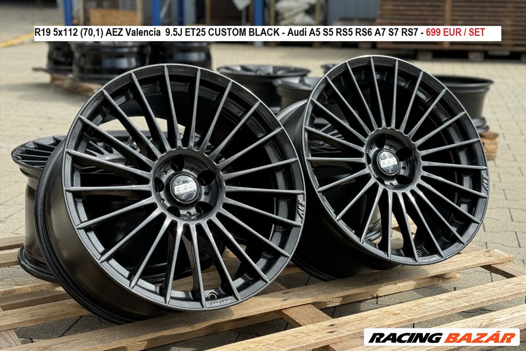 R19 5x112 (70,1) AEZ Valencia  9.5J ET25 CUSTOM BLACK - Audi A5 S5 RS5 RS6 A7 S7 A8 S8 1. kép