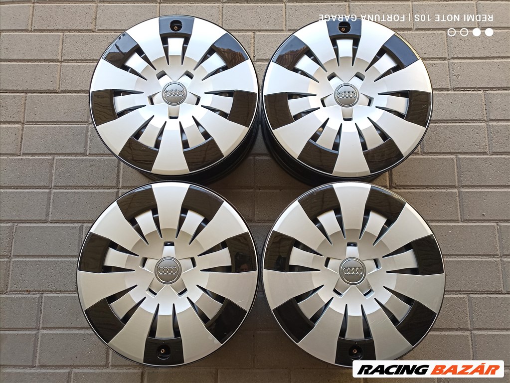 5x112 16" Audi használt lemezfelni garnitúra dísztárcsával (R441) 1. kép