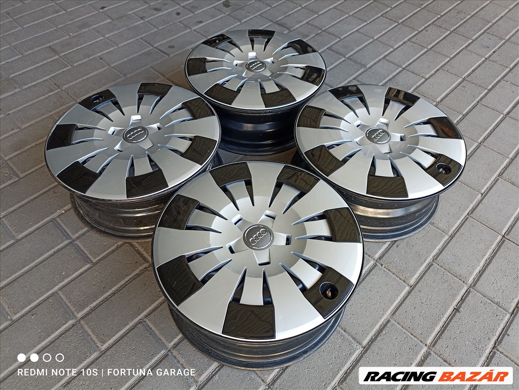 5x112 16" Audi használt lemezfelni garnitúra dísztárcsával (R441) 2. kép
