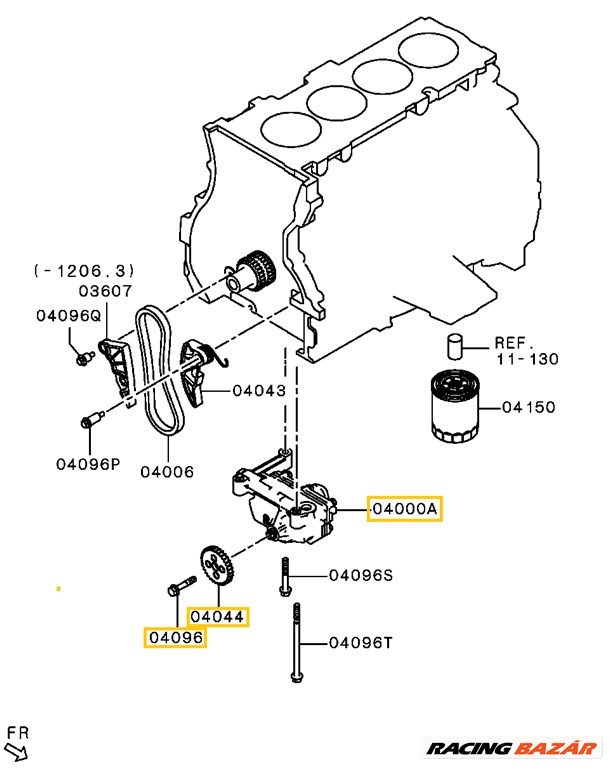 Mitsubishi Outlander Olajszivattyú 2.0L 2005-2021 1211a039 4. kép