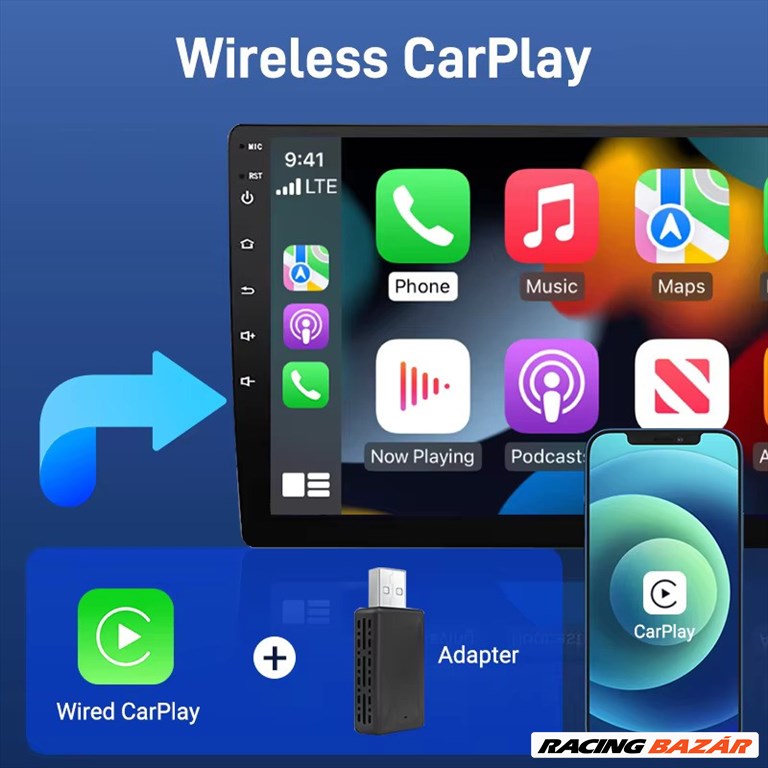 Minden autótípushoz! Autós adapter Android autó Carplay csatlakozáshoz 2. kép