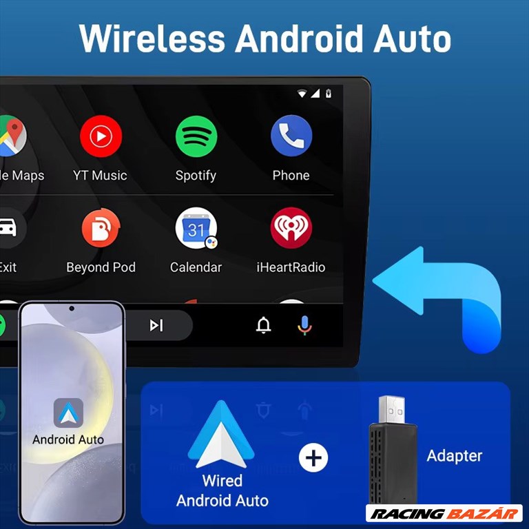 Minden autótípushoz! Autós adapter Android autó Carplay csatlakozáshoz 3. kép