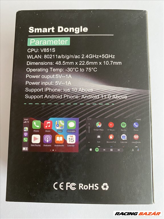 Minden autótípushoz! Autós adapter Android autó Carplay csatlakozáshoz 5. kép