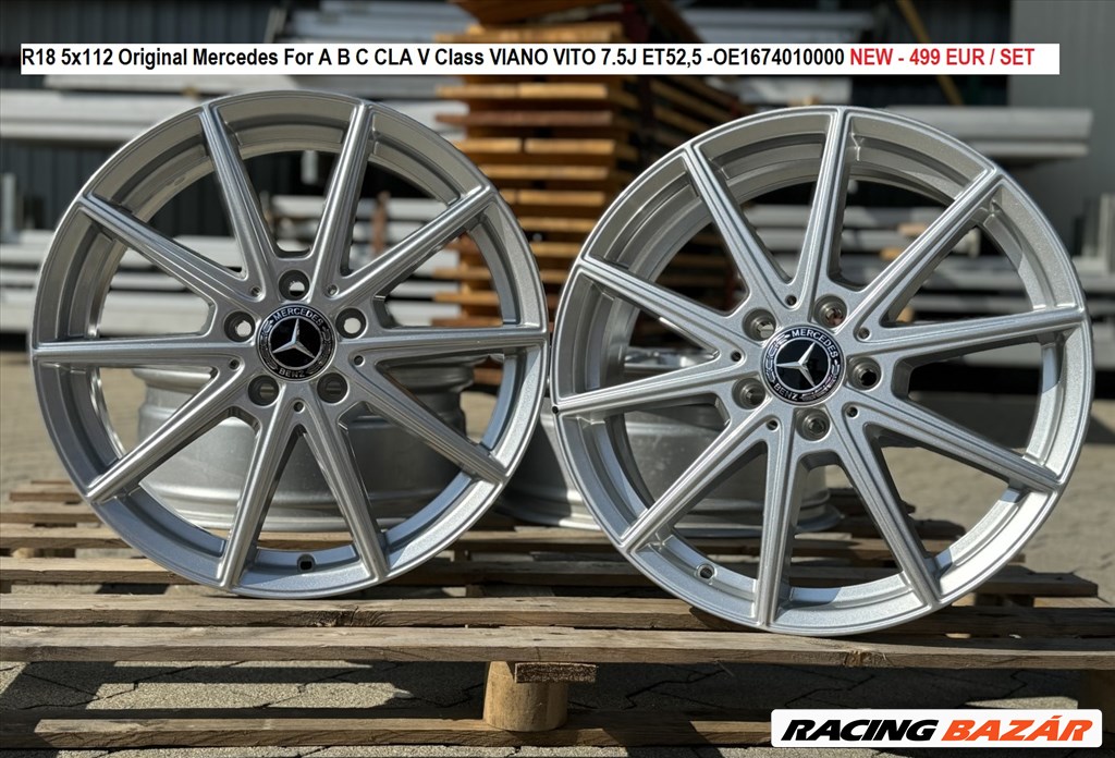 R18 5x112 Original Mercedes For A B C CLA V Class VIANO VITO új gyári alufelnik 18" 18col 1. kép