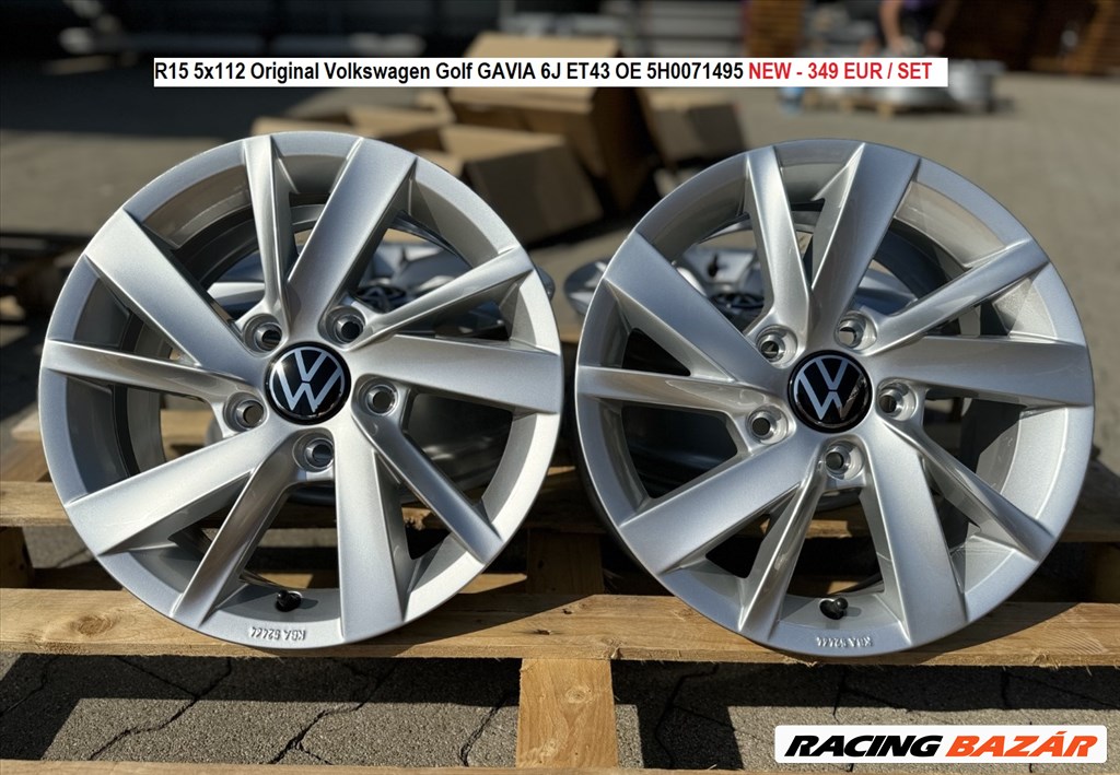 R15 5x112 Original Volkswagen Golf GAVIA 6J ET43 6x15 15" új alufelnik 1. kép