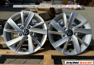 R15 5x112 Original Volkswagen Golf GAVIA 6J ET43 6x15 15" új alufelnik