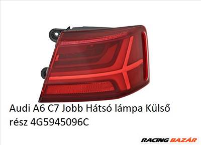 Audi A6 C7 Jobb Hátsó lámpa Külső rész 4G5945096C VALEO