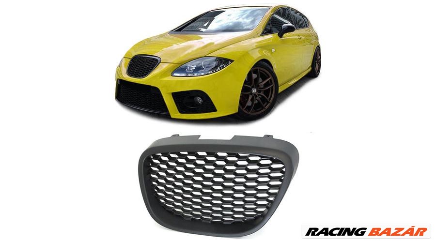 SEAT Altea 5P Toledo 5P Leon 1P 2004-2009 méhsejtes matt fekete RS hűtőrács 1. kép
