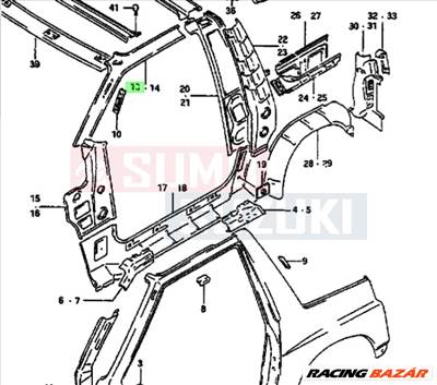 Suzuki Vitara SE416 A és B oszlop összekötő bal 63511-60A30