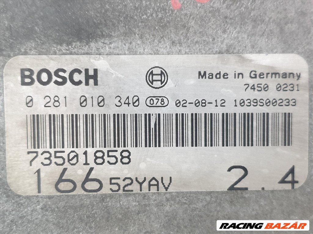 502994 Alfa Romeo 166, 2.4 JTD, 2002, Motorvezérlő, Ecu, 0281010340, 73501858, Bosch. 3. kép