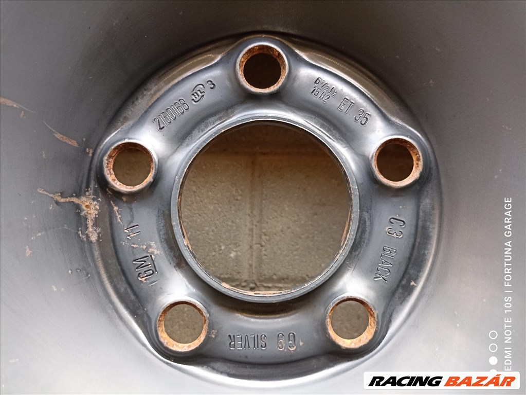 5x110 15" Opel használt acélfelni garnitúra (R442) 7. kép
