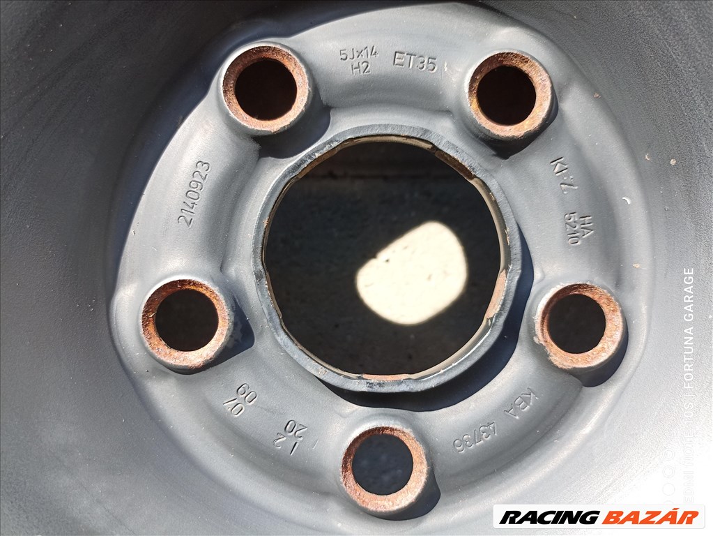 5x100 14" Volkswagen használt lemezfelni garnitúra (R480) 7. kép