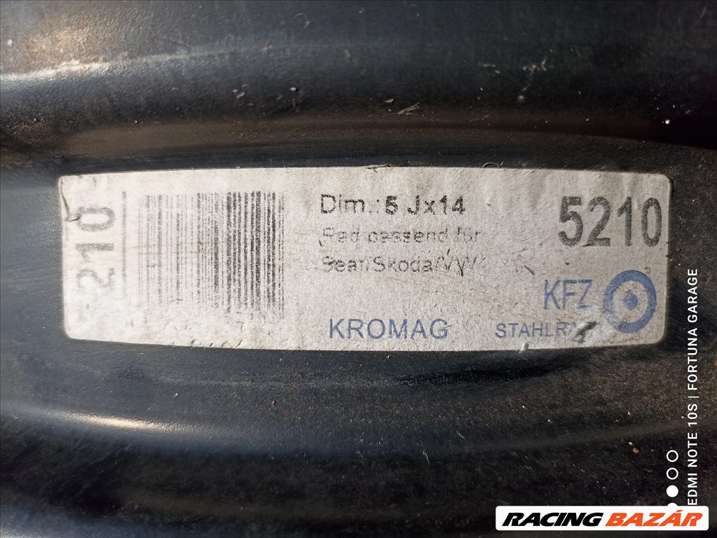 5x100 14" Volkswagen használt lemezfelni garnitúra (R480) 8. kép