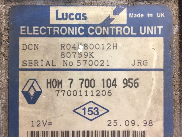 RENAULT KANGOO (KC0/1_) Motorvezérlő 2. kép